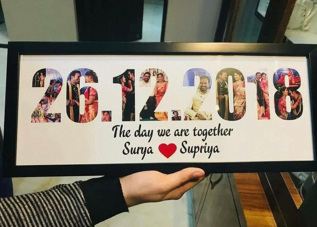 Date / Name Photo Frame -20*8 inch