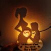 Pregnancy stand with text